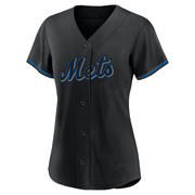 Replica Eric Wagaman Women's New York Mets Black Fashion Jersey
