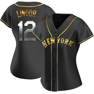 Nike MLB New York Mets (Francisco Lindor) Women's Replica Baseball Jersey - Black S (4-6)