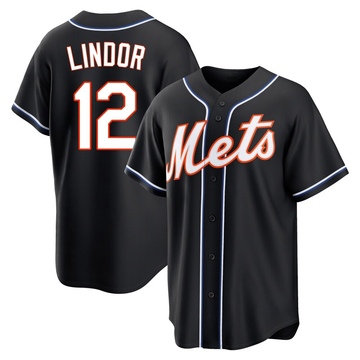Replica Francisco Lindor Youth New York Mets Black Fashion Out Jersey