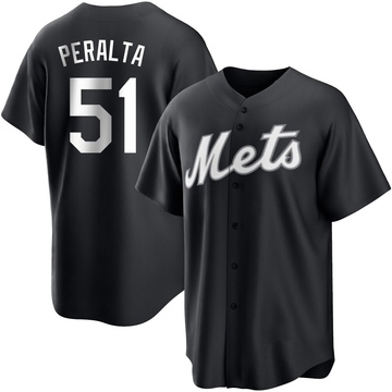 Replica Freddy Peralta Men's New York Mets White Black/ Jersey