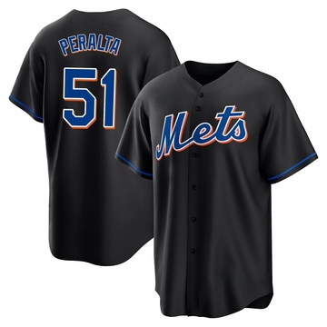 Replica Freddy Peralta Youth New York Mets Black 2022 Alternate Jersey