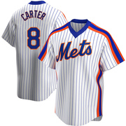 Replica Gary Carter Men's New York Mets White Home Cooperstown Collection Jersey