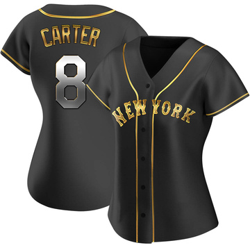 Replica Gary Carter Women's New York Mets Black Golden Alternate Jersey