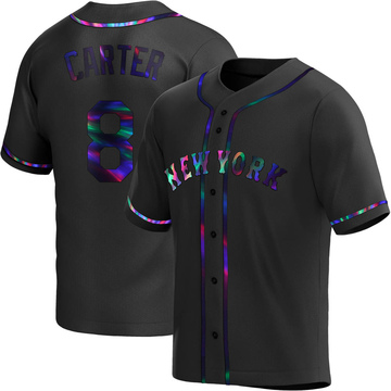 Replica Gary Carter Youth New York Mets Black Holographic Alternate Jersey