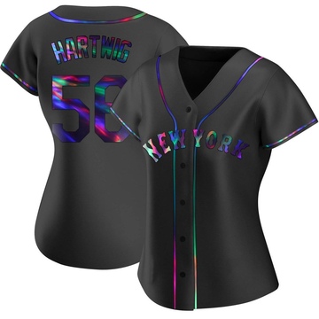 Replica Grant Hartwig Women's New York Mets Black Holographic Alternate Jersey