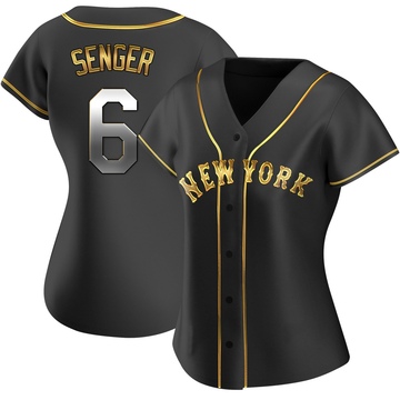 Replica Hayden Senger Women's New York Mets Black Golden Alternate Jersey