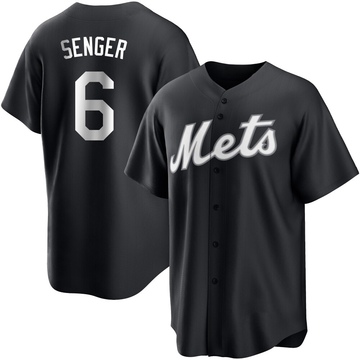Replica Hayden Senger Youth New York Mets White Black/ Jersey