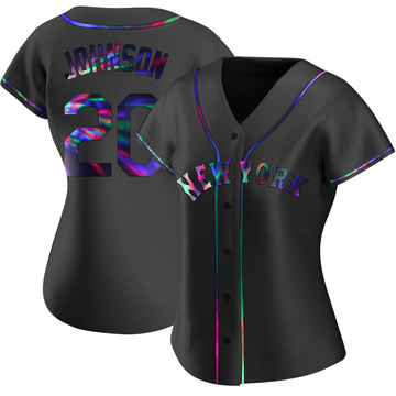 Replica Howard Johnson Women's New York Mets Black Holographic Alternate Jersey