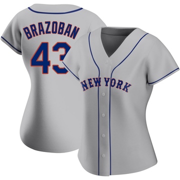 Replica Huascar Brazoban Women's New York Mets Gray Road Jersey