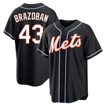 Replica Huascar Brazoban Youth New York Mets Black Fashion Out Jersey