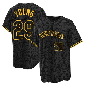 Replica Jared Young Youth New York Mets Black Snake Skin City Jersey