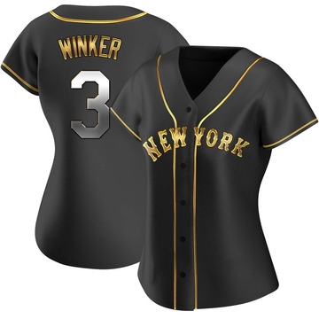 Replica Jesse Winker Women's New York Mets Black Golden Alternate Jersey