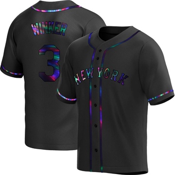 Replica Jesse Winker Youth New York Mets Black Holographic Alternate Jersey