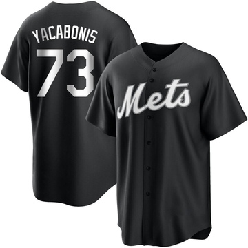 Replica Jimmy Yacabonis Men's New York Mets White Black/ Jersey