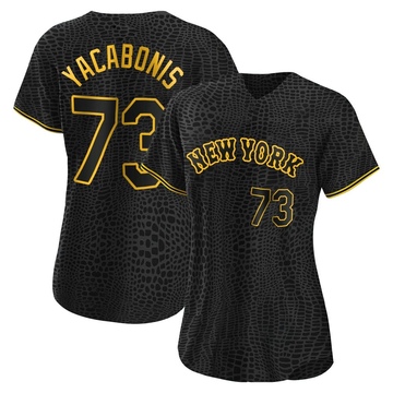 Replica Jimmy Yacabonis Women's New York Mets Black Snake Skin City Jersey