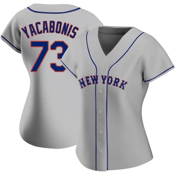 Replica Jimmy Yacabonis Women's New York Mets Gray Road Jersey