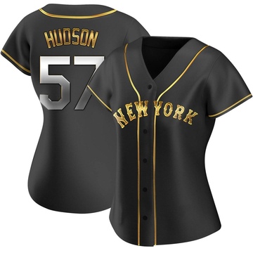 Replica Joe Hudson Women's New York Mets Black Golden Alternate Jersey