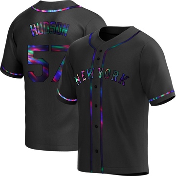 Replica Joe Hudson Youth New York Mets Black Holographic Alternate Jersey
