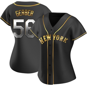 Replica Joey Gerber Women's New York Mets Black Golden Alternate Jersey