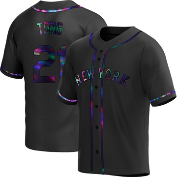 Replica Jonah Tong Youth New York Mets Black Holographic Alternate Jersey