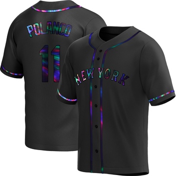 Replica Jorge Polanco Youth New York Mets Black Holographic Alternate Jersey