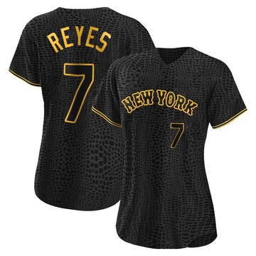 Replica Jose Reyes Women's New York Mets Black Snake Skin City Jersey