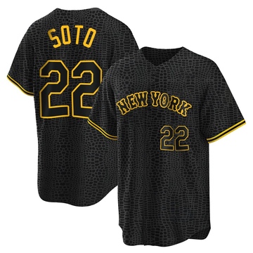 Replica Juan Soto Youth New York Mets Black Snake Skin City Jersey