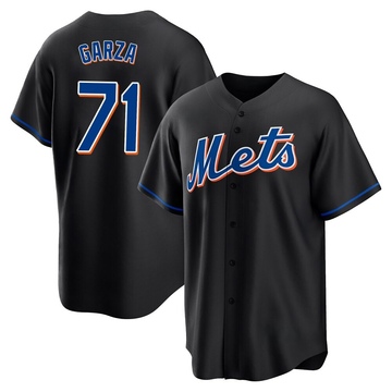 Replica Justin Garza Youth New York Mets Black 2022 Alternate Jersey
