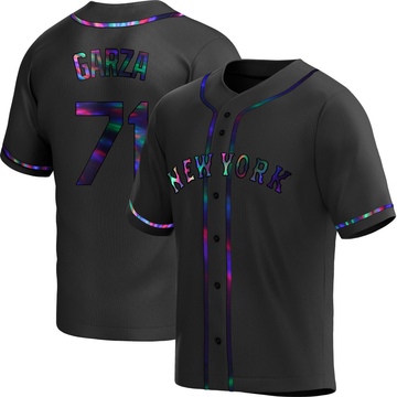 Replica Justin Garza Youth New York Mets Black Holographic Alternate Jersey
