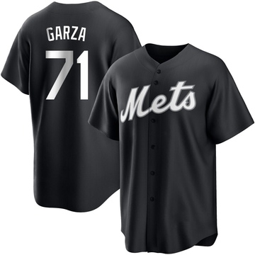 Replica Justin Garza Youth New York Mets White Black/ Jersey