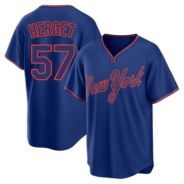 Replica Kevin Herget Youth New York Mets Royal Alternate 2 Jersey