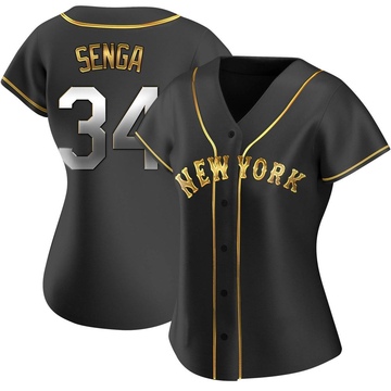 Replica Kodai Senga Women's New York Mets Black Golden Alternate Jersey