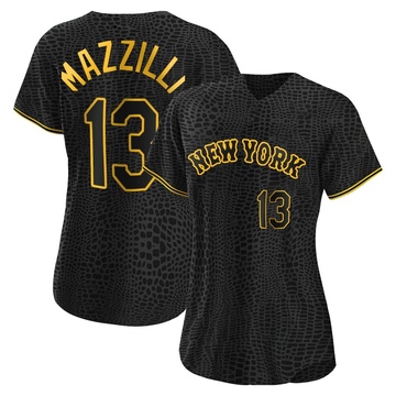 Replica Lee Mazzilli Women's New York Mets Black Snake Skin City Jersey