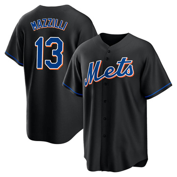 Replica Lee Mazzilli Youth New York Mets Black 2022 Alternate Jersey