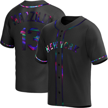 Replica Lee Mazzilli Youth New York Mets Black Holographic Alternate Jersey