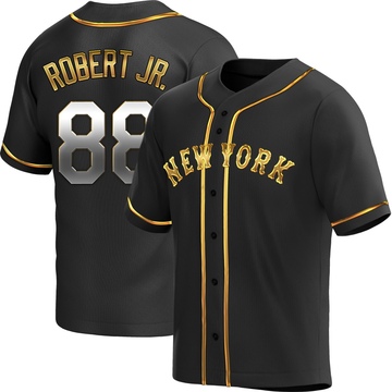 Replica Luis Robert Jr. Youth New York Mets Black Golden Alternate Jersey