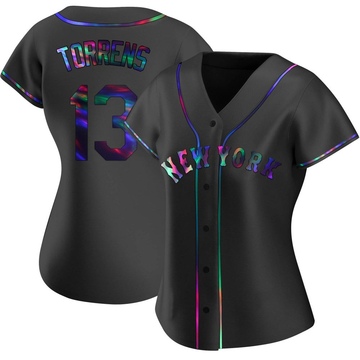 Replica Luis Torrens Women's New York Mets Black Holographic Alternate Jersey