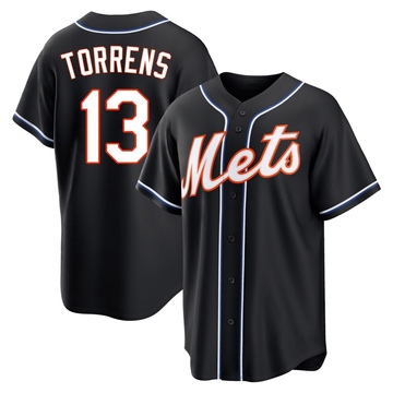 Replica Luis Torrens Youth New York Mets Black Fashion Out Jersey