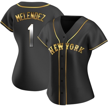 Replica MJ Melendez Women's New York Mets Black Golden Alternate Jersey