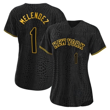 Replica MJ Melendez Women's New York Mets Black Snake Skin City Jersey