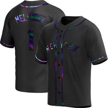 Replica MJ Melendez Youth New York Mets Black Holographic Alternate Jersey