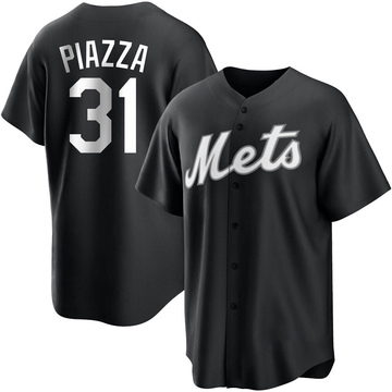 Replica Mike Piazza Men's New York Mets White Black/ Jersey