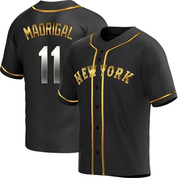 Replica Nick Madrigal Youth New York Mets Black Golden Alternate Jersey