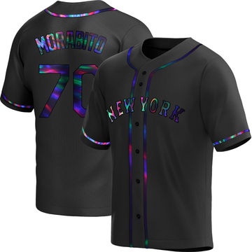 Replica Nick Morabito Youth New York Mets Black Holographic Alternate Jersey