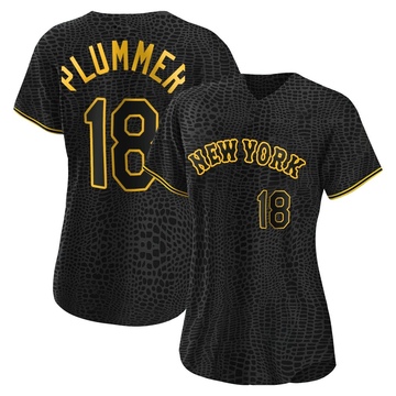 Replica Nick Plummer Women's New York Mets Black Snake Skin City Jersey