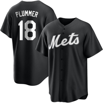 Replica Nick Plummer Youth New York Mets White Black/ Jersey