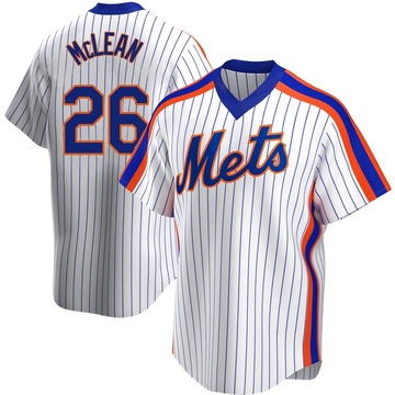 Replica Nolan McLean Men's New York Mets White Home Cooperstown Collection Jersey