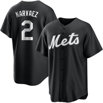 Replica Omar Narvaez Youth New York Mets White Black/ Jersey