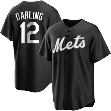 Replica Ron Darling Youth New York Mets White Black/ Jersey
