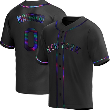 Replica Ronny Mauricio Youth New York Mets Black Holographic Alternate Jersey
